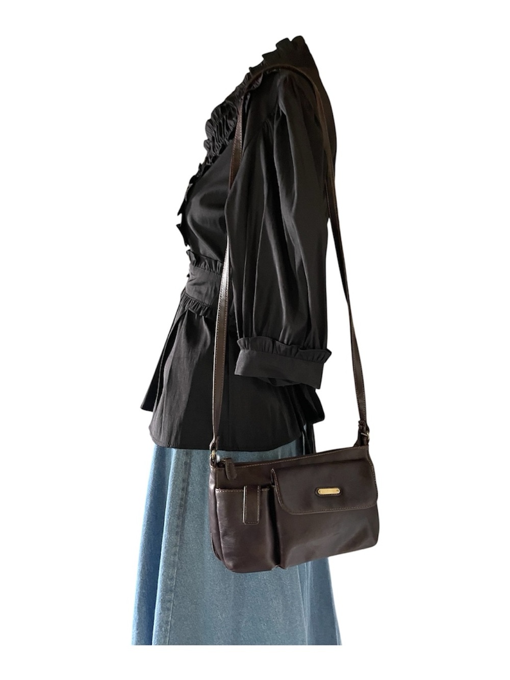 Y2K Classic Brown Leather purse Bag - Women